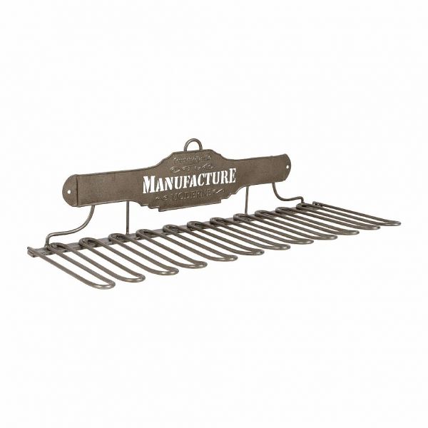 ВЕШАЛКА ДЛЯ БОКАЛОВ, COMPTOIR DE FAMILLE,  GLASS RACK MANUFACTURE MODERNE GREY 48X18XH13CM IRON, АРТИКУЛ 112260