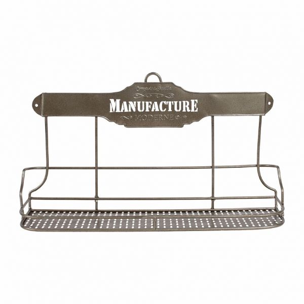 ПОЛКА для приправ, COMPTOIR DE FAMILLE,  SHELF FOR 4 JARS MANUFACTURE MODERNE GREY 44X12XH25CM IRON, АРТИКУЛ 112340