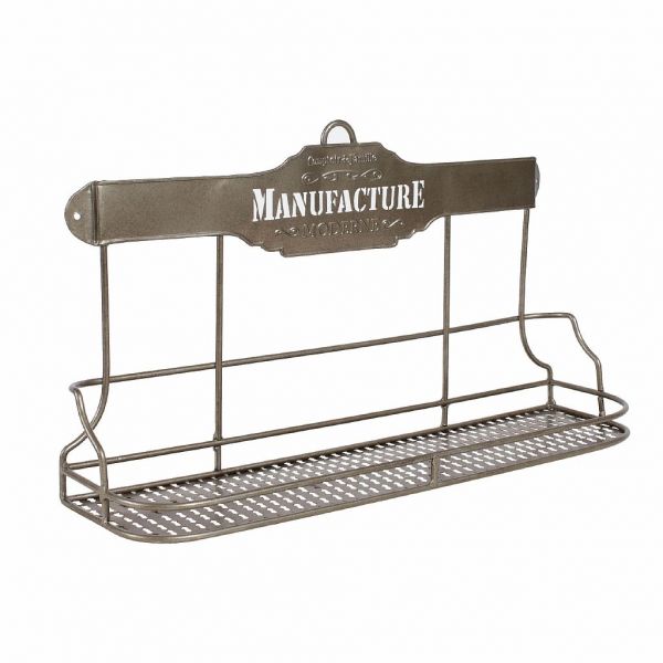 ПОЛКА для приправ, COMPTOIR DE FAMILLE,  SHELF FOR 4 JARS MANUFACTURE MODERNE GREY 44X12XH25CM IRON, АРТИКУЛ 112340