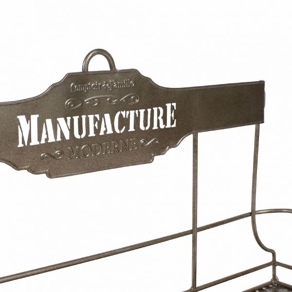 ПОЛКА для приправ, COMPTOIR DE FAMILLE,  SHELF FOR 4 JARS MANUFACTURE MODERNE GREY 44X12XH25CM IRON, АРТИКУЛ 112340