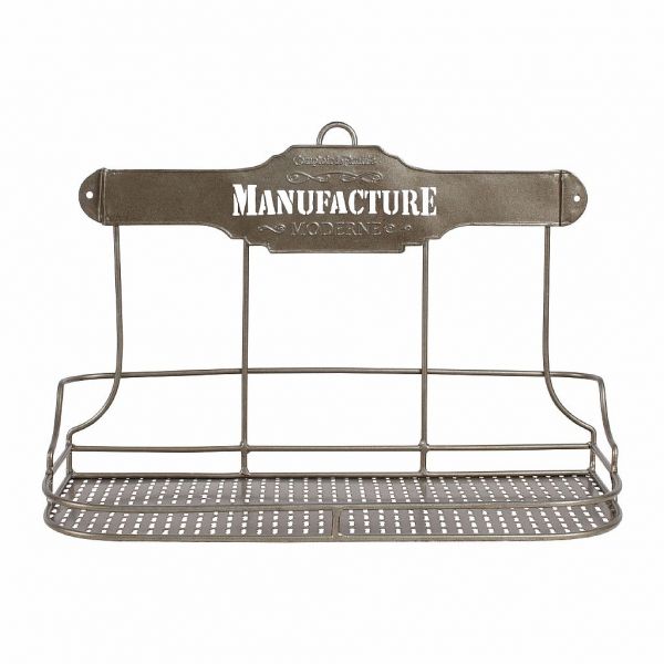 ПОЛКА ДЛЯ БАНОЧЕК, COMPTOIR DE FAMILLE,  JAR SHELF MANUFACTURE MODERNE GREY 40X16.5XH27CM IRON, АРТИКУЛ 112340