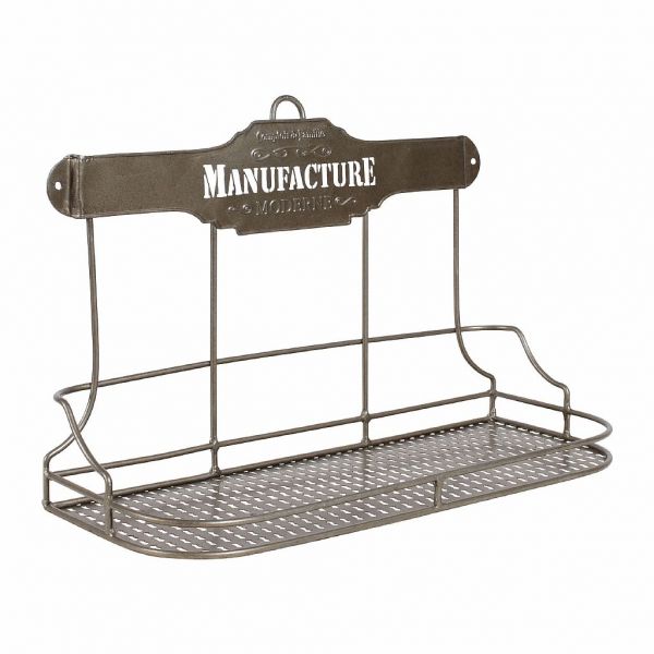 ПОЛКА ДЛЯ БАНОЧЕК, COMPTOIR DE FAMILLE,  JAR SHELF MANUFACTURE MODERNE GREY 40X16.5XH27CM IRON, АРТИКУЛ 112340