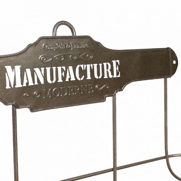 ПОЛКА ДЛЯ БАНОЧЕК, COMPTOIR DE FAMILLE,  JAR SHELF MANUFACTURE MODERNE GREY 40X16.5XH27CM IRON, АРТИКУЛ 112340