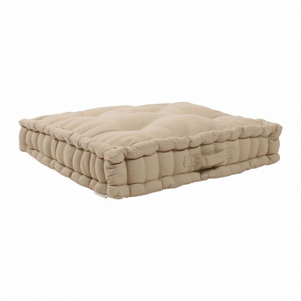 ПОДУШКА  , COMPTOIR DE FAMILLE,  CUSHION PADDED CHAMBRAY BEIGE 60X61X10 COTTON+POLY, АРТИКУЛ 113270