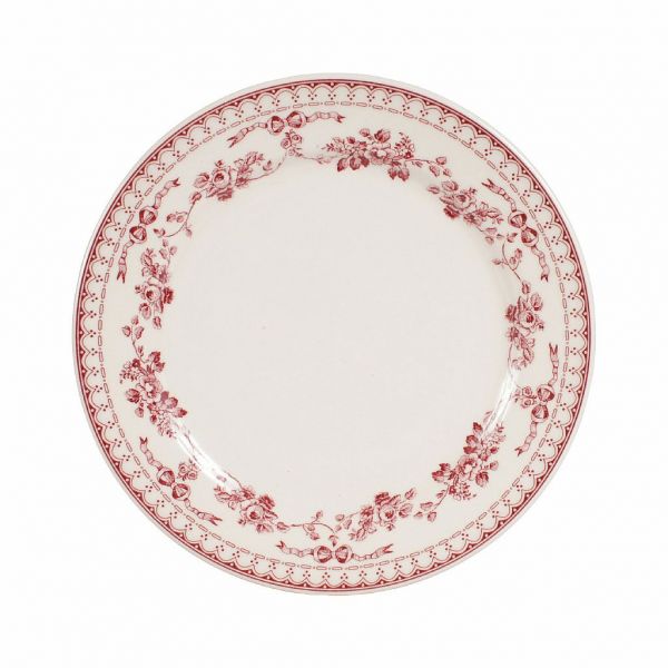 ДЕСЕРТНАЯ ТАРЕЛКА Фаустина, COMPTOIR DE FAMILLE,  DESSERT PLATE FAUSTINE BURGUNDY D23CM EARTHENWARE, АРТИКУЛ 115000