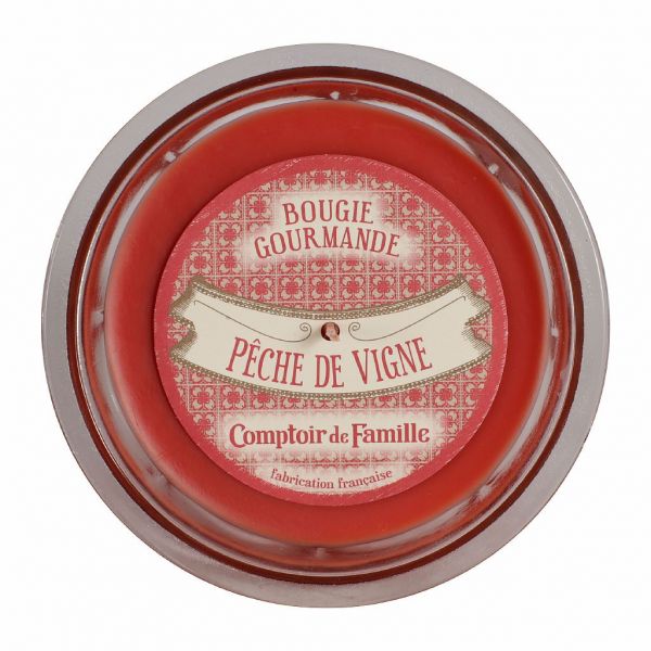 СВЕЧА, COMPTOIR DE FAMILLE,  CANDLE PECHE VIGNE GOURMANDE PINK D12XH8 PARRAFFIN, АРТИКУЛ 122640