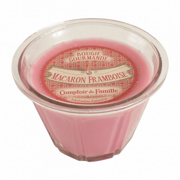 СВЕЧА, COMPTOIR DE FAMILLE,  CANDLE MACARON FRAMBOISE GOURMANDE PINK D12XH8, АРТИКУЛ 151480