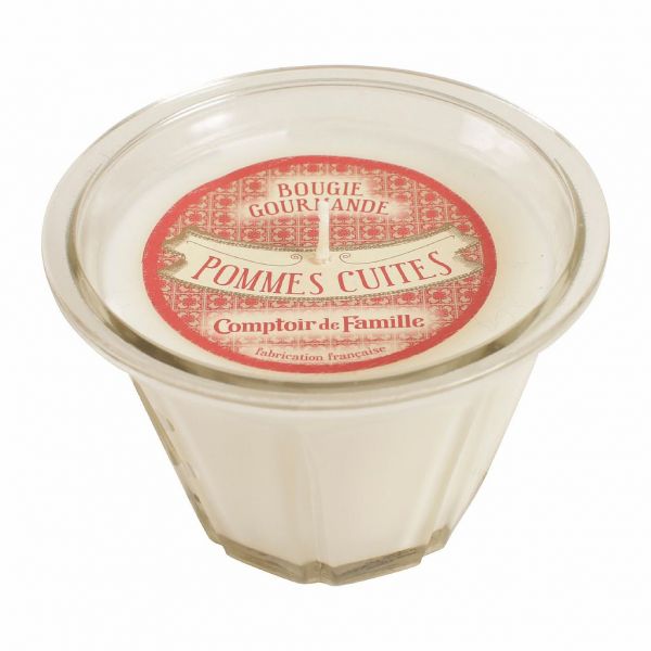 СВЕЧА, COMPTOIR DE FAMILLE,  CANDLE POMMES CUITES GOURMANDE WHITE D12XH8 PARRAF, АРТИКУЛ 154031