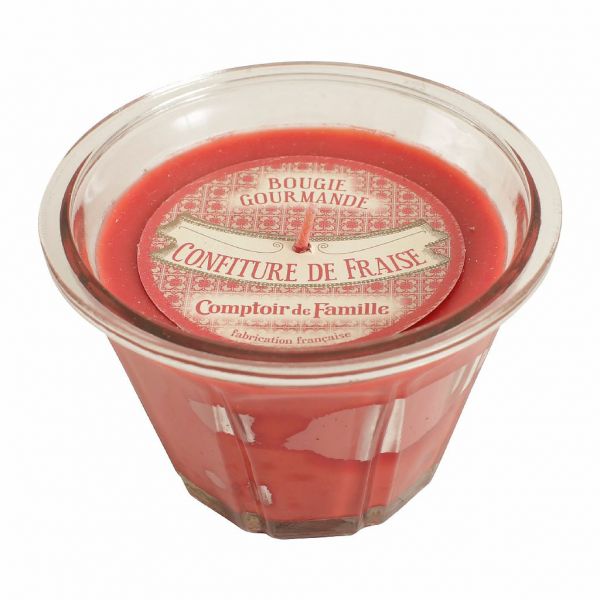 СВЕЧА, COMPTOIR DE FAMILLE,  CANDLE CONFITURE FRAISE GOURMANDE RED D12XH8, АРТИКУЛ 154035