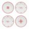 ДЕСЕРТНАЯ ТАРЕЛКА, НАБОР 4 ШТ., COMPTOIR DE FAMILLE,  DESSERT PLATE X4 BOX DAMIER-NOEL RED D20 PORCELAIN, АРТИКУЛ 200341
