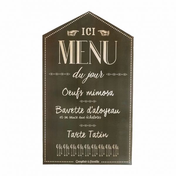 ТАБЛИЧКА, COMPTOIR DE FAMILLE,  METAL PLAQUE MENU SOMMELIER BLACK 28X46CM METAL, АРТИКУЛ 200361