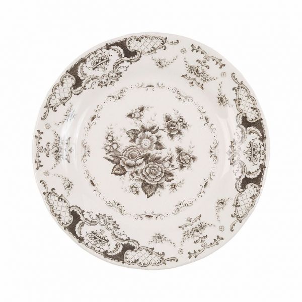 ДЕСЕРТНАЯ ТАРЕЛКА Клотильда, COMPTOIR DE FAMILLE,  DESSERT PLATE CLOTHILDE GREY D20.5 EARTHENWARE, АРТИКУЛ 200490