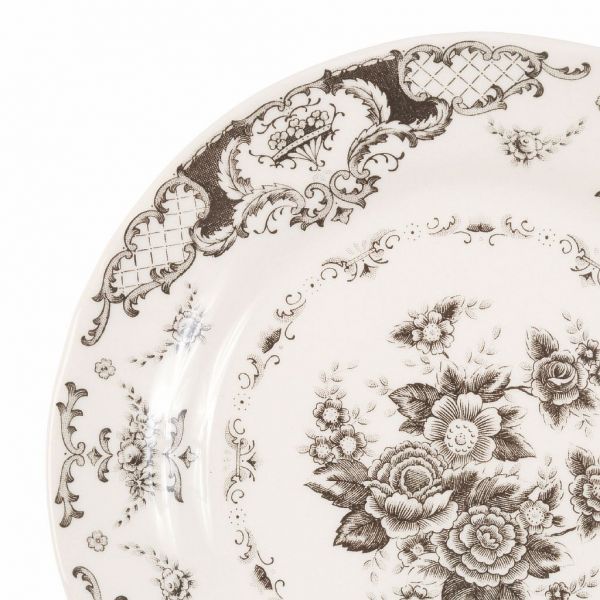 ДЕСЕРТНАЯ ТАРЕЛКА Клотильда, COMPTOIR DE FAMILLE,  DESSERT PLATE CLOTHILDE GREY D20.5 EARTHENWARE, АРТИКУЛ 200490