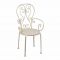 СТУЛ МЕТАЛЛИЧЕСКИЙ ЗАВИТОК, БЕЛЫЙ, COMPTOIR DE FAMILLE,  CHAIR VOLUTES IVORY 50.5X47XH91.5CM IRON, АРТИКУЛ 200517