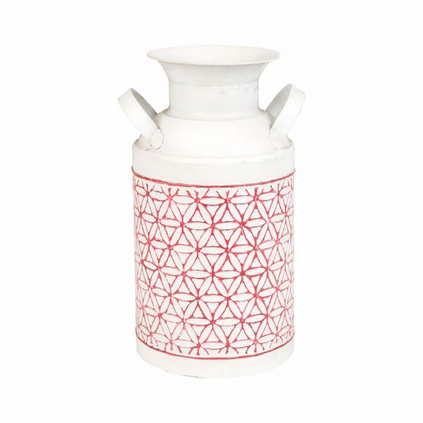 БАНКА, COMPTOIR DE FAMILLE,  POT ETE-FERME RED+WHITE D20.5XH38CM IRON, АРТИКУЛ 200525