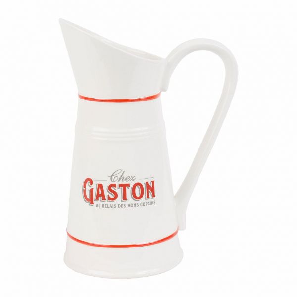 КУВШИН, COMPTOIR DE FAMILLE,  PITCHER GASTON RED+WHITE 1.3L-19X13XH26CM DOLOMITE, АРТИКУЛ 200679