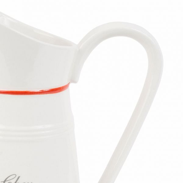 КУВШИН, COMPTOIR DE FAMILLE,  PITCHER GASTON RED+WHITE 1.3L-19X13XH26CM DOLOMITE, АРТИКУЛ 200679