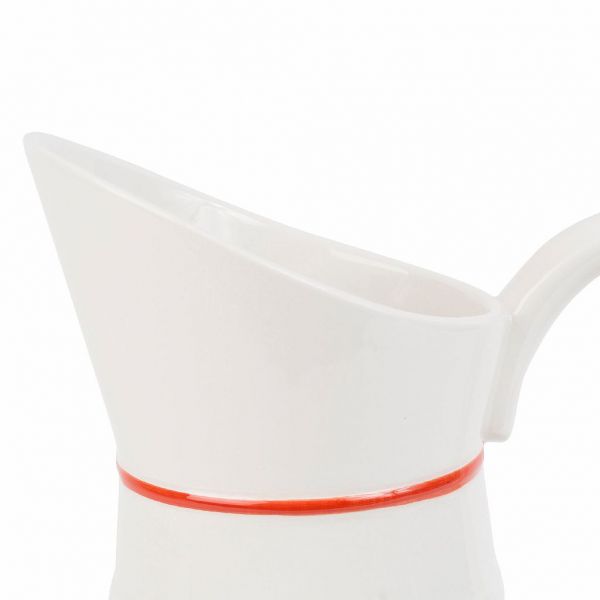 КУВШИН, COMPTOIR DE FAMILLE,  PITCHER GASTON RED+WHITE 1.3L-19X13XH26CM DOLOMITE, АРТИКУЛ 200679