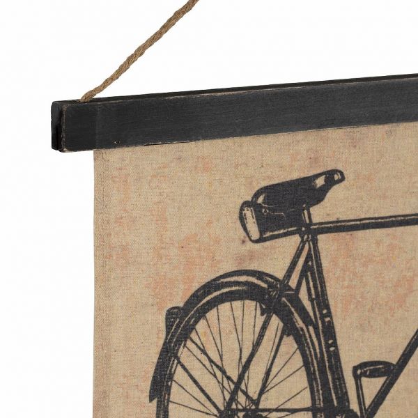 ДЕКОРАТИВНАЯ ПОДВЕСКА, ТКАНЬ, COMPTOIR DE FAMILLE,  HANGING TAPESTRY BICYCLE BLACK+RED 80X100CM FABRIC, АРТИКУЛ 200853