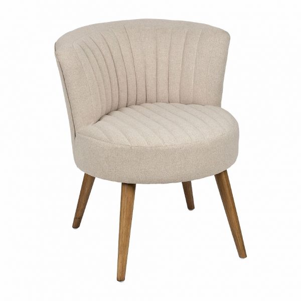 КРЕСЛО, COMPTOIR DE FAMILLE,  ARMCHAIR DEMEURE GREY 58X57XH65CM POLYESTER+WOOD, АРТИКУЛ 200907