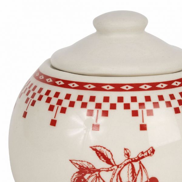 САХАРНИЦА "Красные шашечки", COMPTOIR DE FAMILLE,  SUGAR POT DAMIER RED D10XH10CM EARTHENWARE, АРТИКУЛ 200917