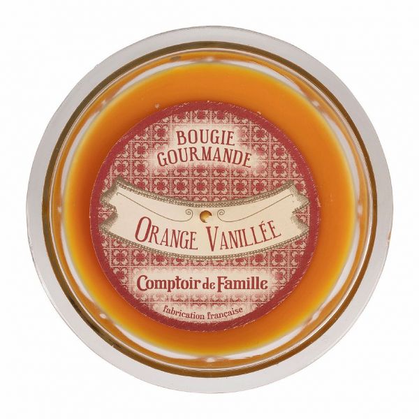 СВЕЧА, COMPTOIR DE FAMILLE,  GOURMET CANDLE ORANGE GOURMAND PARAFFIN WAX+GLASS, АРТИКУЛ 200923