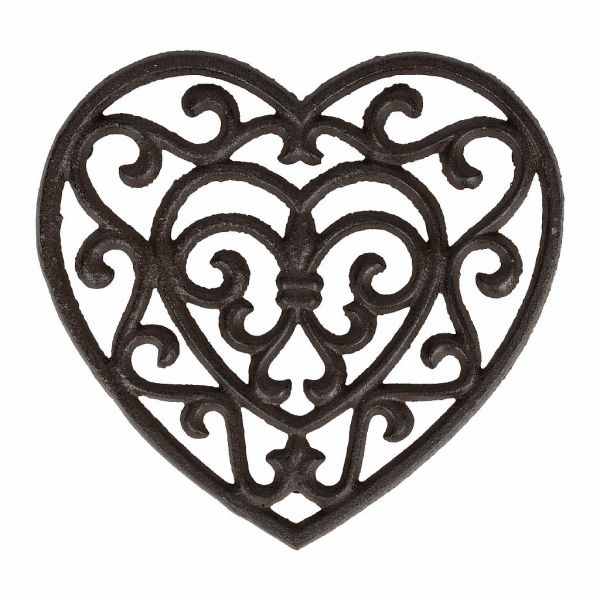 ПОДСТАВКА ПОД ГОРЯЧЕЕ, COMPTOIR DE FAMILLE,  HEART TRIVET RHODONEA BROWN 19X18CM CAST IRON, АРТИКУЛ 200942