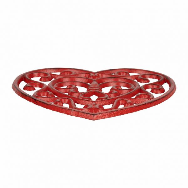 ПОДСТАВКА ПОД ГОРЯЧЕЕ, COMPTOIR DE FAMILLE,  HEART TRIVET RHODONEA RED 19X18CM CAST IRON, АРТИКУЛ 200943