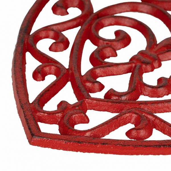 ПОДСТАВКА ПОД ГОРЯЧЕЕ, COMPTOIR DE FAMILLE,  HEART TRIVET RHODONEA RED 19X18CM CAST IRON, АРТИКУЛ 200943