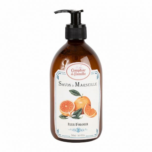 ЖИДКОЕ МЫЛО, COMPTOIR DE FAMILLE,  LIQUID SOAP ORANGE BLOSSOM 500ML GLYCERIN, АРТИКУЛ 200986