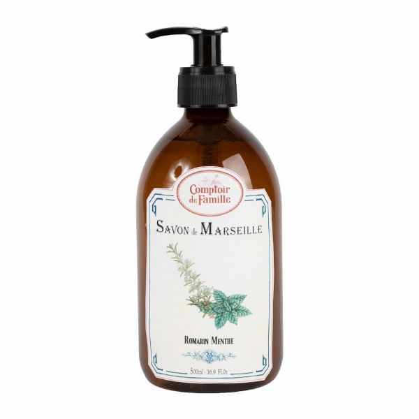 ЖИДКОЕ МЫЛО, COMPTOIR DE FAMILLE,  LIQUID SOAP MINT ROSEMARY 500ML GLYCERIN, АРТИКУЛ 200988