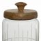 Бонбоньерка, СТЕКЛО+МАССИВ ДЕРЕВА МАНГО., COMPTOIR DE FAMILLE,  ENGRAVED JAR W/LID CAR-CIMENT  D12XH21 GLASS+MANGO, АРТИКУЛ 201060
