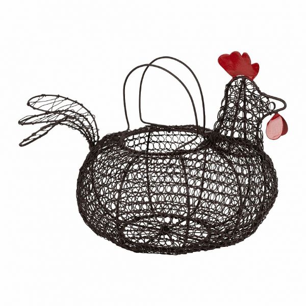 ДЕКОРАТИВНАЯ КОРЗИНА КУРИЦА, COMPTOIR DE FAMILLE,  HEN BASKET CAR-CIMENT NATURAL 31X21XH19 CM IRON, АРТИКУЛ 201118
