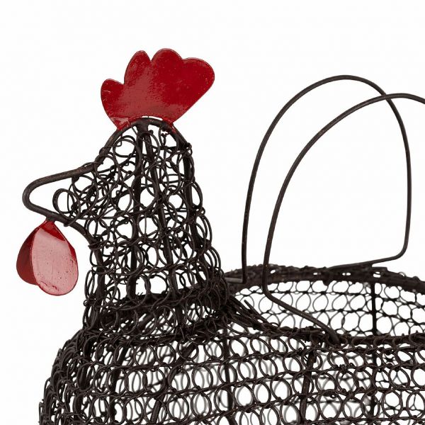 ДЕКОРАТИВНАЯ КОРЗИНА КУРИЦА, COMPTOIR DE FAMILLE,  HEN BASKET CAR-CIMENT NATURAL 31X21XH19 CM IRON, АРТИКУЛ 201118