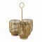 КОРЗИНКА ДЛЯ СТОЛОВЫХ ПРИБОРОВ, МЕТАЛЛ, ДЕРЕВО., COMPTOIR DE FAMILLE,  CUTLERY TRAY 3 CMP MADELEINE GOLD D20H29 IRON+WOOD, АРТИКУЛ 201126