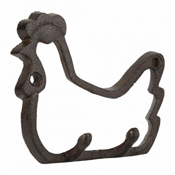 КРЮЧОК, COMPTOIR DE FAMILLE,  HEN HOOK CAMPAGNE BROWN 12X10X2.5CM CAST IRON, АРТИКУЛ 201186