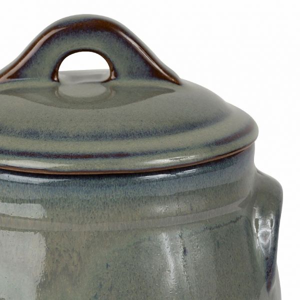 БАНКА С КРЫШКОЙ, COMPTOIR DE FAMILLE,  POT W/LID SUZANNE BLUE+GREEN D19XH21CM STONEWARE, АРТИКУЛ 201228