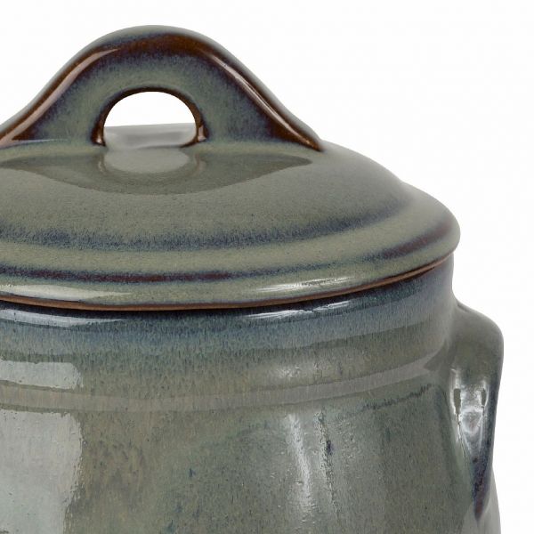 БАНКА С КРЫШКОЙ, COMPTOIR DE FAMILLE,  POT W/LID SUZANNE BLUE+GREEN D19XH21CM STONEWARE, АРТИКУЛ 201228