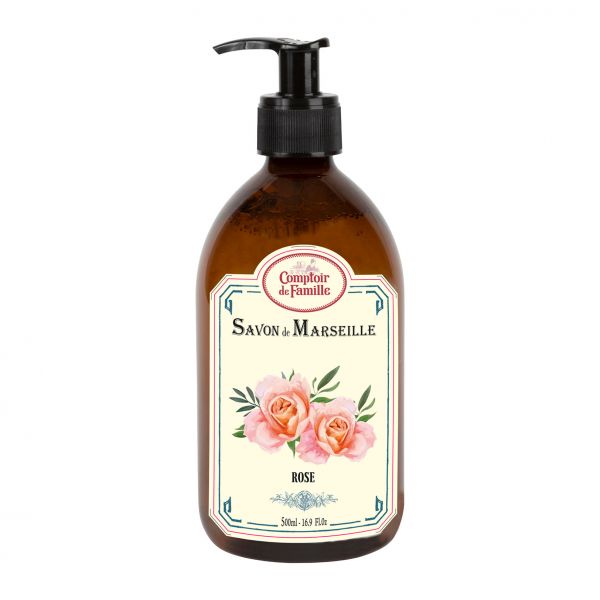 МАРСЕЛЬСКОЕ ЖИДКОЕ МЫЛО "РОЗА" SAVON LIQUIDE ROSE 500ML, Comptoir De Famille, Артикул 201253