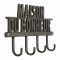 Вешалка с 4 крючками Счастливый дом, металл, 33X18см., Comptoir de Famille