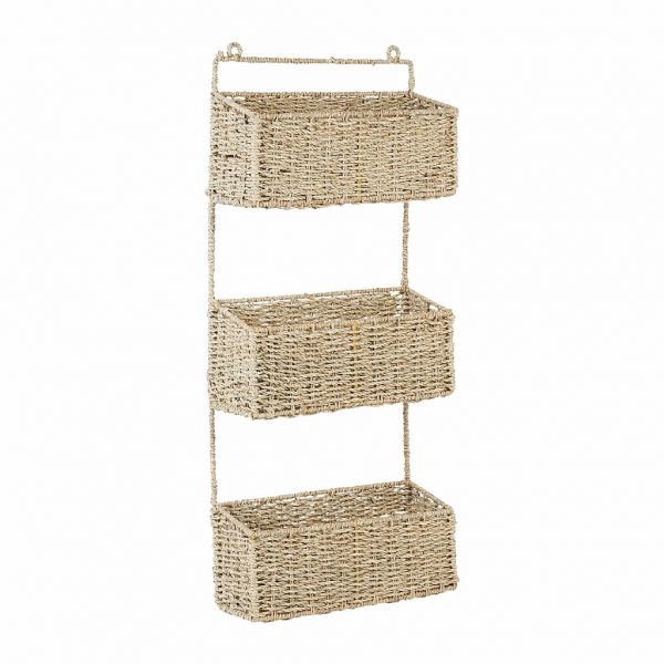 Этажерка подвесная с тремя корхинами RECIF NAT 33X13XH78CM, Comptoir de Famille
