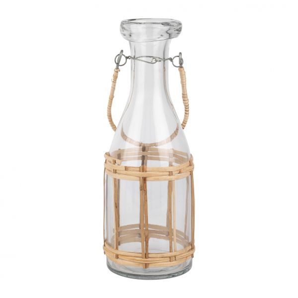 Бутылка в оплетке из бамбука VANIER NATURAL D8.5XH25.5CM СТЕКЛО+БАМБУК, Comptoir de Famille, арт.:201760
