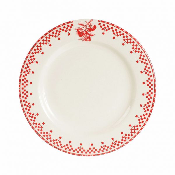 ДЕСЕРТНАЯ ТАРЕЛКА "Красные шашечки", COMPTOIR DE FAMILLE,  DESSERT PLATE DAMIER RED D22CM EARTHENWARE, АРТИКУЛ 2169