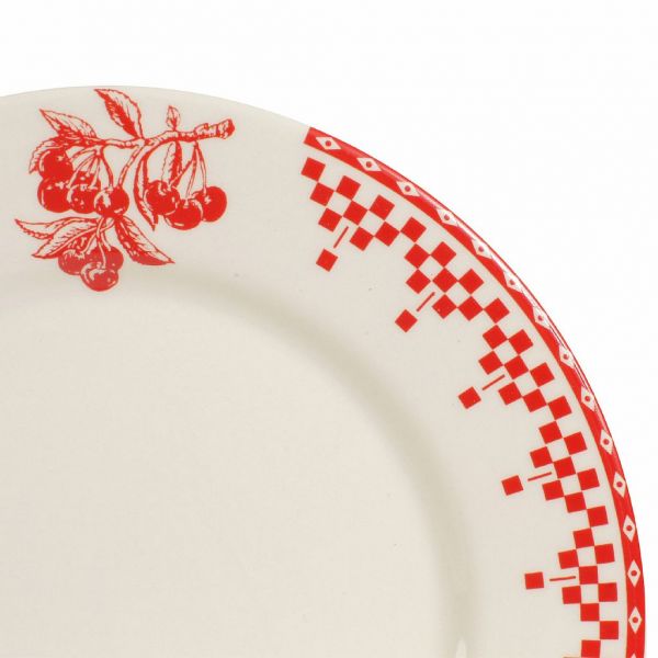 ДЕСЕРТНАЯ ТАРЕЛКА "Красные шашечки", COMPTOIR DE FAMILLE,  DESSERT PLATE DAMIER RED D22CM EARTHENWARE, АРТИКУЛ 2169