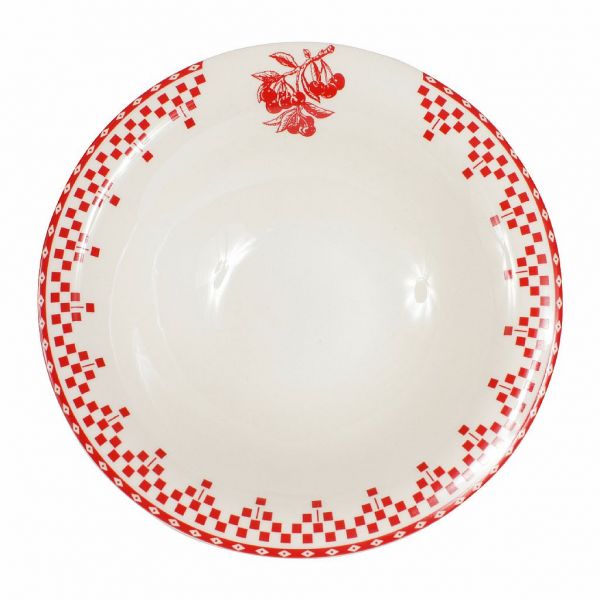 ТАРЕЛКА ДЛЯ СУПА "Красные шашечки", COMPTOIR DE FAMILLE,  SMALL CUP DAMIER RED D20CM EARTHENWARE, АРТИКУЛ 2207