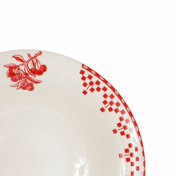 ТАРЕЛКА ДЛЯ СУПА "Красные шашечки", COMPTOIR DE FAMILLE,  SMALL CUP DAMIER RED D20CM EARTHENWARE, АРТИКУЛ 2207