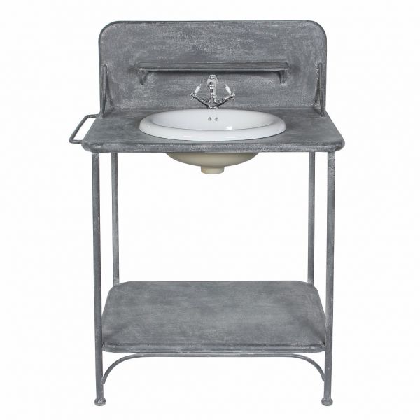 ТУМБА С РАКОВИНОЙ 82Х56Х118 СМ., МЕТАЛЛ, ФАРФОР, COTE TABLE