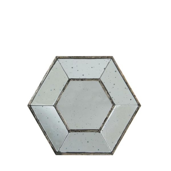 Зеркало ШЕСТИУГОЛЬНОЕ  MIRROR HEXAGONAL ANTIQUE BRONZE 35,5X35,5X3,5 MDF COTE TABLE, Арт,: 22814
