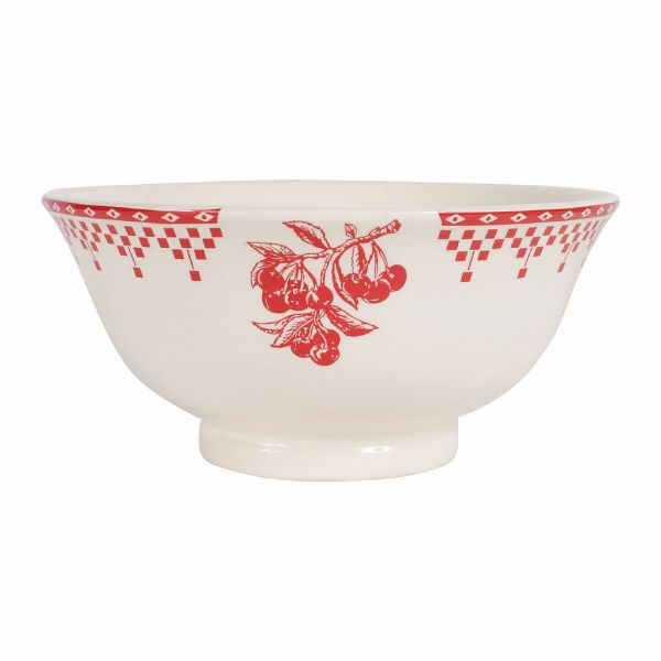 САЛАТНИК "Красные шашечки", COMPTOIR DE FAMILLE,  SALAD BOWL DAMIER RED D26CM EARTHENWARE, АРТИКУЛ 2367
