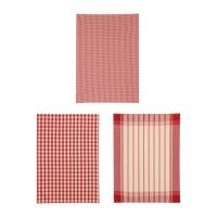 КУХОННОЕ ПОЛОТЕНЦЕ, COMPTOIR DE FAMILLE,  KITCHEN TOWEL X3 CAMPAGNE RED 50X70CM COTTON, АРТИКУЛ 249